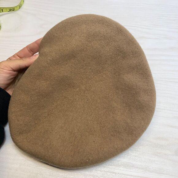 Kangol 100% Wool Cabbie Newsboy Flat Brim Hat Cap Light Brown - Picture 7 of 9